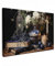 MuchoWow© Impression sur Toile Photo Peinture 60x40 cm Tableau Decoration Murale Chambre Salon Maison Deco Cuisine Nature morte - Fleurs - Bougies - Bleu de Delft - Blanc