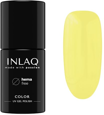 INLAQ® UV Nagellack Gelb 6 ml Hema Free - Langlebiger UV Lack - Nail Polish - Crazy Rainbow Kollektion - Gelnägel - Shellac Gel - Gellack ohne Hema