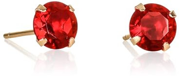 namana rote Ohrstecker aus 925er Sterling Silber für Damen und Mädchen, zierliche runde rote Ohrringe aus Gold, goldene Ohrringe in Rot, schlichte vergoldete Ohrringe mit roten Steinen