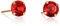 namana Petites Boucles d'Oreilles Rouge Rubis en Solitaire en Argent Sterling 925 Plaqué Or, Simples Boucles d'Oreilles Or pour Femme et Jeune Filles avec des Pierres Rouges Rondes
