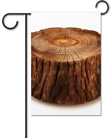 Bandiera da giardino 30,5 x 45,7 cm, bandiera da cortile di benvenuto, per esterni, primavera, estate, stagione, casa, ceppo, albero di quercia, doppio lato, bandiera per esterni, striscione