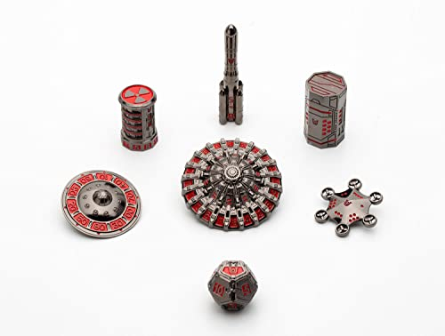 GAINFI Dungeons and Dragons UFO-Würfel-Set, D20-Würfel, D6-Würfelset, D- und D-Würfel (Antikrot)