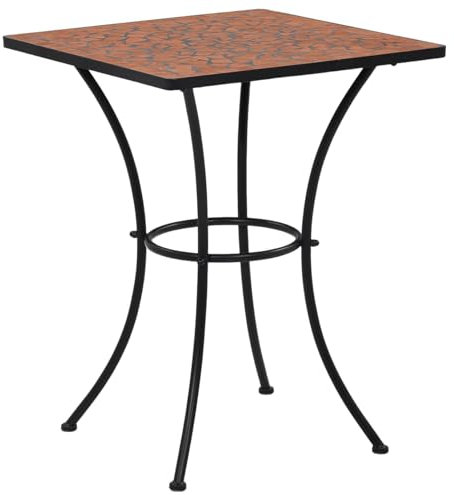 ShCuShan Table de Bistrot avec mosaïque en terre cuite 60 cm en céramique, table basse, table de structure, table de canapé, salon, chambre