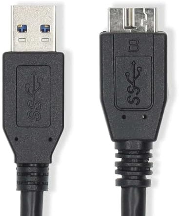 NEDIS Cable USB, USB 3.2 Gen 1, conector USB-A, conector USB Micro-B, 5 Gbps, niquelado, 2,00 m, redondo, PVC, color azul