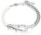 Swarovski Dextera Armband, Pavé, Kristallperle, Weiß, Rhodiniert