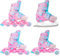 RAVEN 4in1 Inline Skates Triskates Rollschuhe Schlittschuhe Inliner für Kinder Mädchen verstellbar (Caramell, 34-37 (21,5cm-24cm))