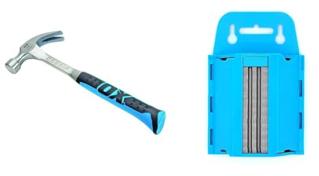 OX Pro Claw Hammer - 20 oz & OX Pro 100 Pack Heavy Duty Knife Blades & Dispenser