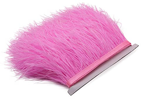 Straußenfeder-Bordüre, 1 m, violett, natürliche Straußenfeder für Bastelband, Fransen, Hochzeitskleid, Partykleidung, Zubehör