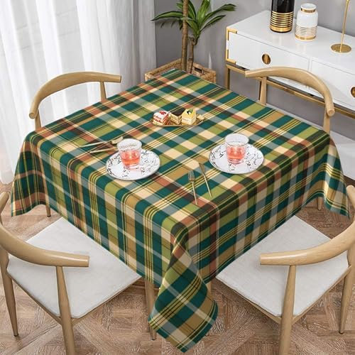 WapNo Fresh Simple Plaid gemusterte Tischdecke 152,4 cm quadratische Tischdecke für Zuhause, Küche, Esstisch, Terrasse