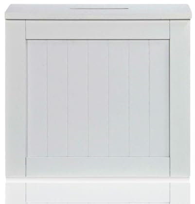 M&H Wooden Bathroom Storage Unit, Toilet Cleaning Tidy Box, Multi-Purpose Compact Bathroom Organiser, Bathroom Storage Box, Bathroom Floor Cabinet, Toilet Caddy Storage Box (37 x 17 x 33) cm (White)