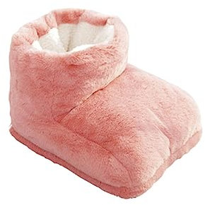 Holibanna Chaussures En Peluche Usb Masseur De Pieds Chaud Pantoufles De Maison Floues Chauffant Pour Les Pieds D'hiver Coussin Chauffant Pour Les Pieds Chauffe-pieds De Bureau Rose