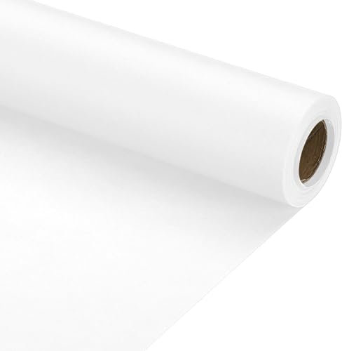 PATIKIL 38cm Papier d'Emballage, 10 Mètre Rouleau de Papier Cadeaux 70 GSM pour Décoration Tableau d'Affichage Emballage Cadeau Noël Anniversaire Nouvel An Fête Mère Père, Blanc