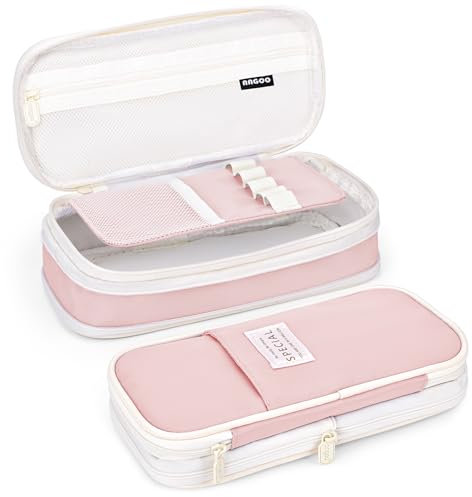 Mamowla Federmäppchen Mädchen Mäppchen, Groß Kapazität Federtaschen für Schule & Büro Teenager Stiftetasche Taschenbeutelhalter Schreibwaren Pencil Case Geschenk (Rosa)