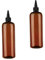 Applicateur d'huile capillaire, 2pcs 500 ml / 16 bouteilles en plastique en plastique pour l'huile, bouteille huileuse à cheveux rechargeable, bouteille de teinture capillaire visible avec capuchon e