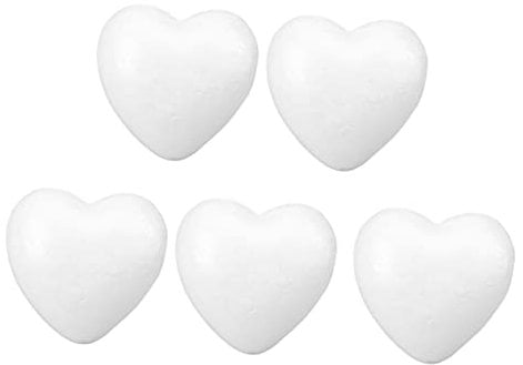 Garneck 5 Stück Styropor Herzen 8.5 cm - Ideal Für DIY Bastelprojekte Hochzeitsdekorationen Und Kreative Perfekt Zum Bemalen Und Gestalten Von Styroporfiguren