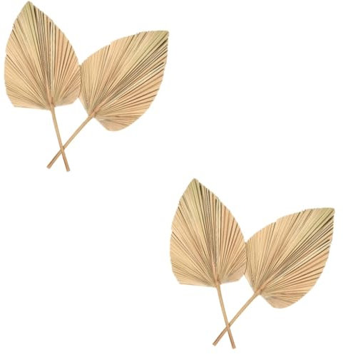 DECHOUS 2sets Palm Tree Centerpieces for Tables Dried Palm Leaves Decor Party Fan 2pcs*2