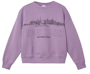 s.Oliver Junior Mädchen Sweatshirt – Oversize, Frontprint, gebürstet