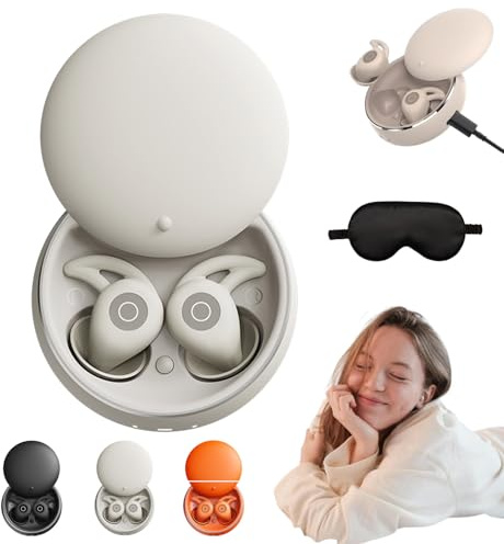 Snrtevu Sleep Pods, Pro-SchlafkopfhöRer FüR SeitenschläFer, Ultrabequem & GeräUschfrei Schlafen Sleepbuds Mit ANC, 24h Akku (Grau)