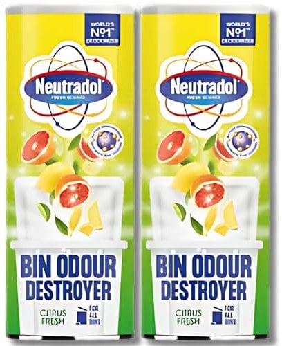 Fresh Science Bin Odour Destroyer – Long-Lasting Citrus Fresh Scent, Neutralizes Tough Garbage and Household Odours, 350g Each, Pack of 2 – Ideal for Kitchen, Bathroom and Office Bins