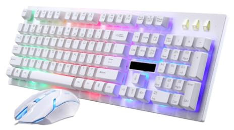 SHINEOFI 1 Juego Teclado y Ratón Mecánico con Luz Set USB Ergonómico para Gaming y Oficina Accesorios de Teclado y Ratón Duraderos para Pc y Portátiles