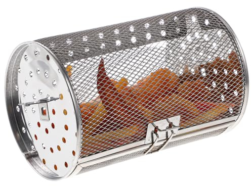 LOLIPPYY Gabbia Girarrosto per Friggitrice ad Aria Cestino Rotante con Porta Mobile Resistente e Facile da Pulire Accessorio per Forno e Grill in Cucina Argento