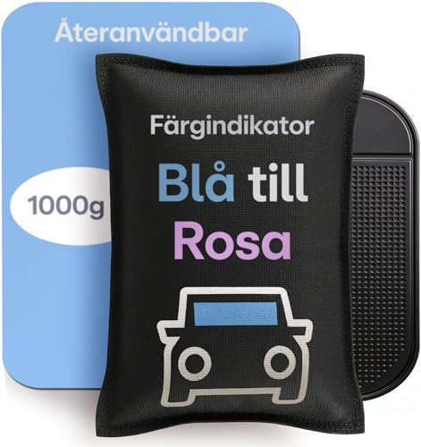 Praknu Deumidificatore Auto 1000 g – Assorbiumidità Riutilizzabile per Vetri senza Appannamento – con Indicatore di Saturazione e Pad Antiscivolo