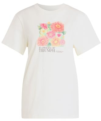 adidas Damen Floral Loose Graphic 2 Shirt, Off White, M