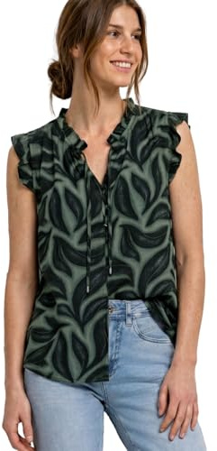 Street One Blusentop mit Rüschen deep Bound Green 44