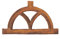 Antikas - Eisenfenster, Fenster für Gartenmauer, ländlich, wie antik, halbrund klein ca. 32 x 20