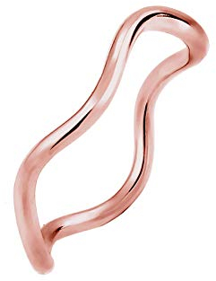 Elli Ring Damen Wellen Minimal Geo in 925 Sterling Silber Rosé vergoldet