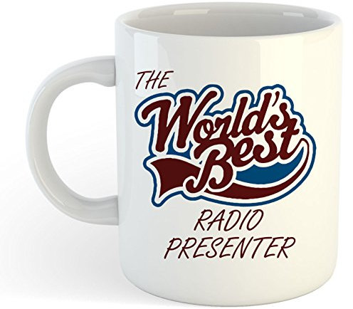 grabmybits The World's Best Radio Presenter Mug Ceramic, Coffee Tea Cup, Gift Idea, Media