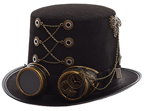 GRACEART Steampunk Cappelli a cilindro con googles(Vari stili)
