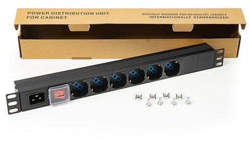 Link Accessori LK10062 accesorio de bastidor Regleta eléctrica - Accesorio de rack (Regleta eléctrica, Negro, 1,75 m, Rectangular, Corriente alterna, 250 V)