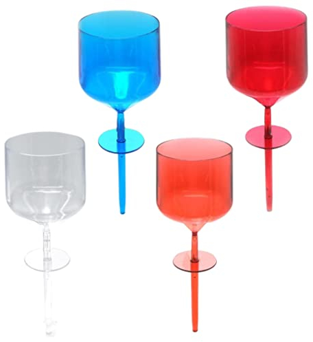 Bada Bing 4er Set Trinkgläser Schwimmend aus Kunststoff - Party Gläser ca. 200 ml für Pool Garten Strand - in bunten Farben für Planschbecken, Camping oder Gartenfeste - Becher mehrweg 40