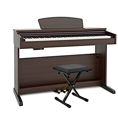 Digital Piano DP-10X by Gear4music with Adjustable Bench Rosewood