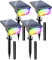 NATPOW Luces Solares LED Exterior RGB, 20 Focos Led, Lámparas Impermeables IP65 para Jardín, Patio, Calzada, Piscina y Camping (4 Piezas)