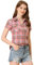 Allegra K Chemise boutonnée à Carreaux décontractée pour Femme Ligne Jaune L