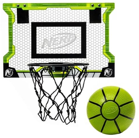 Nerf Pro Hoop Basketball-Set – Pro Hoop Mini Hoop Set mit Mini-Basketball – Stahlrand ideal zum Dunking – Basketballkorb über der Tür