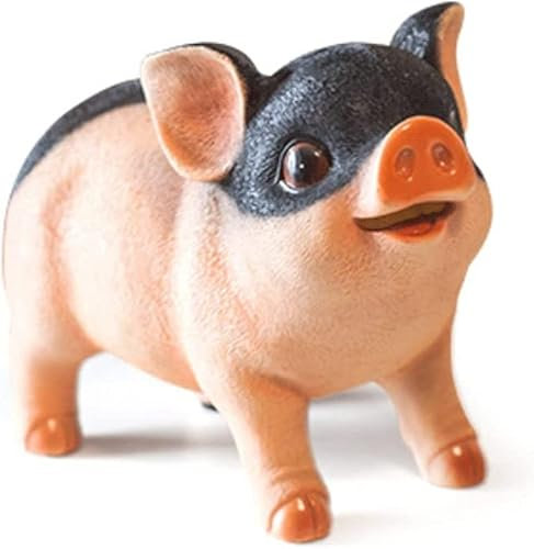 Piggy Bank for Kinder, Schweinehereise for Jungen Mädchen und Erwachsene, Geld Jar Schweinebress Entzückende Simulation Schweinsgeformte Geldbox Harz Münze Raving Topf Geburtstag Geschenkgröße l Piggy