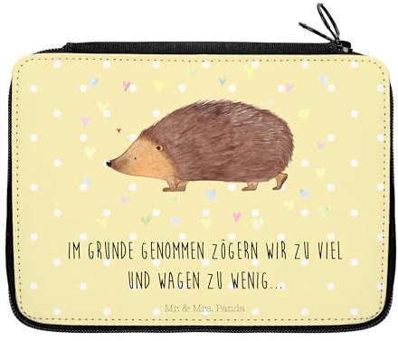 Mr. & Mrs. Panda Federmappe Igel Herzen - Geschenk, Einschulung, Tiere, Gute Laune, Stifterolle, lustige Sprüche, Tiermotive, Vertrauen, Grundschule,