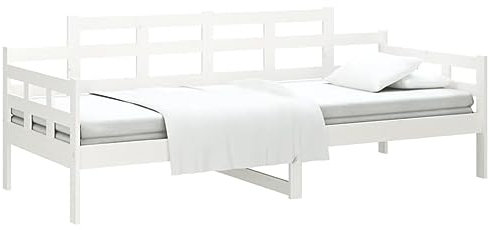 vidaXL Tagesbett Sofa Gästebett Sofabett Einzelbett Bett Bettsofa Bettgestell Bettrahmen Holzbett Schlafsofa Weiß Massivholz Kiefer 80x200cm