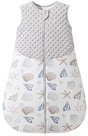 Fairy Baby Schlafsack 1.5 TOG Unisex tragbare Decke Swaddle für Neugeborene weiche Baumwolle ärmellos Schlafsack mit Doppel-Reißverschluss (Grey-1.5tog, L)