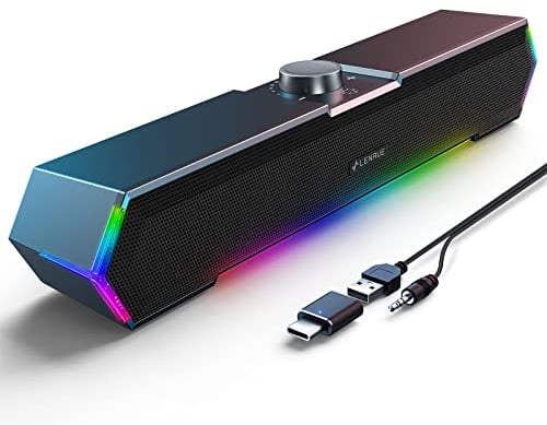 G11 PC Speakers for Desktop, Touch Lights Computer Speakers with Surge Clear Sound, USB C/USB Powered for Computer Desktop PC Laptop Monitor (AUX_Black)