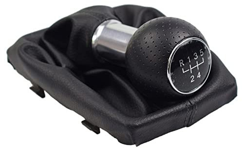 Getriebe Schaltknüppel Passend für Audi A4 B6 B7 2000-2008 Handbuch 5 6 Gang Auto Schaltknauf Schaltknauf Hebelgriff Kopf mit staubdichter Lederabdeckung Automatik Schalthebe (Farbe : R5 Speed-Black