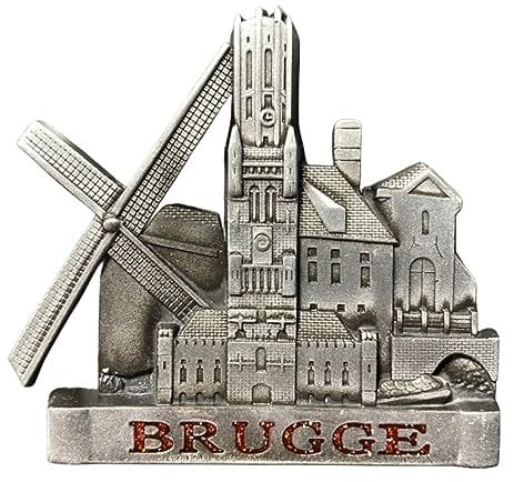 Bruges Belgium Windmill Landmarks Refrigerator Magnet 3D Travel Souvenir Fridge Decoration Magnetic Sticker Craft Collection