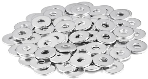 Flintronic 80 Pezzi Rondelle Acciaio, Rondelle Guarnizione Piatta, Rondella Viti, Kit di Rondella Inox 304, M6 Diametro Esterno Extra Large, per Riparazioni, Motori, Macchinari, Automobili