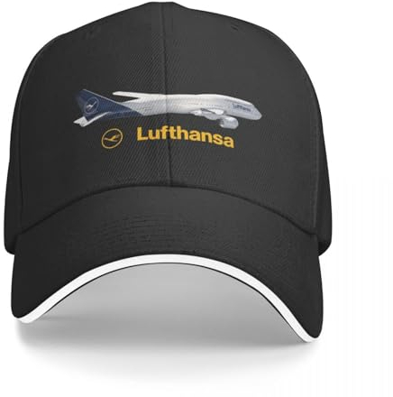 ZAMASS Basecap Lufthansa Airline Boeing B747 Flugzeug Baseball Cap Golf Hut Mann Sonnenschutz Hüte für Frauen Männer Geschenk