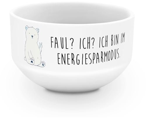 Mr. & Mrs. Panda Müslischale Eisbär Faul - Geschenk, Relaxen, Suppenschüssel, Teddy, Nordpol, Arbeit, Büro, frühstücksbowl, salatschälchen, Müsli Schalen, dessertschale, Bär