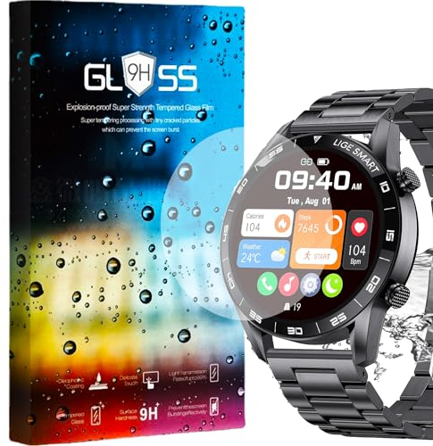 Compatible para [3 Pedazo Protector] 9H Protector De Pantalla De Cristal Templado Compatible para Smartwatch FOXBOX Reloj Inteligente Hombre 1.43 SML1-C PRO (3 Pedazo)