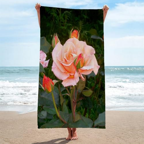 Toalla Playa Rosa Toallas Playa Grande Microfibra Anti Arena Flores Playa Toallas para NiñA NiñO Adulto Piscina Toalha de Praia Mujer Hombre 200x200cm